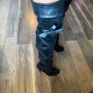 Colin Stuart over the knee suede boots